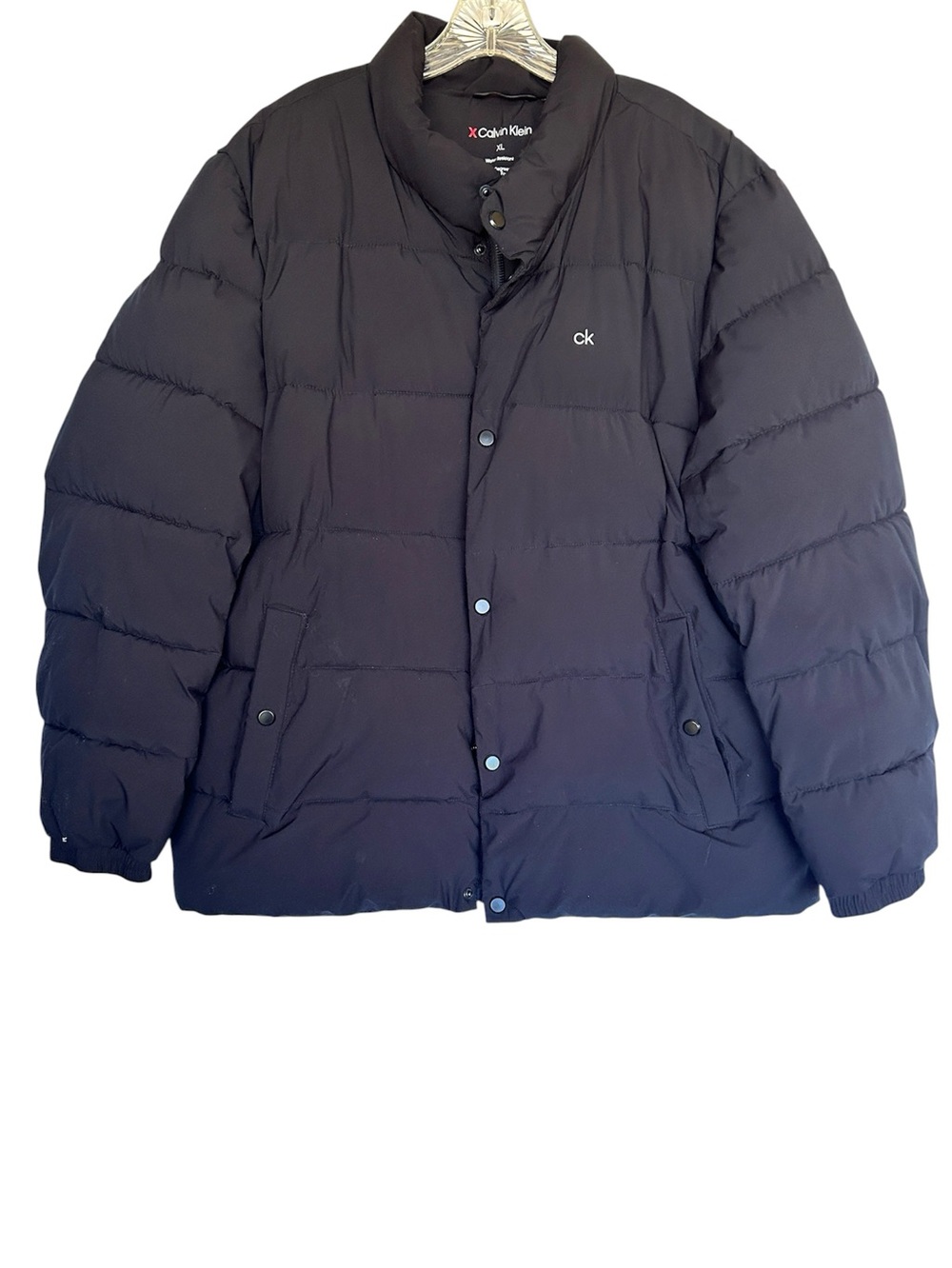 Calvin Klein mens puffer coat XL BLACK water resistant sorona aura hip hop